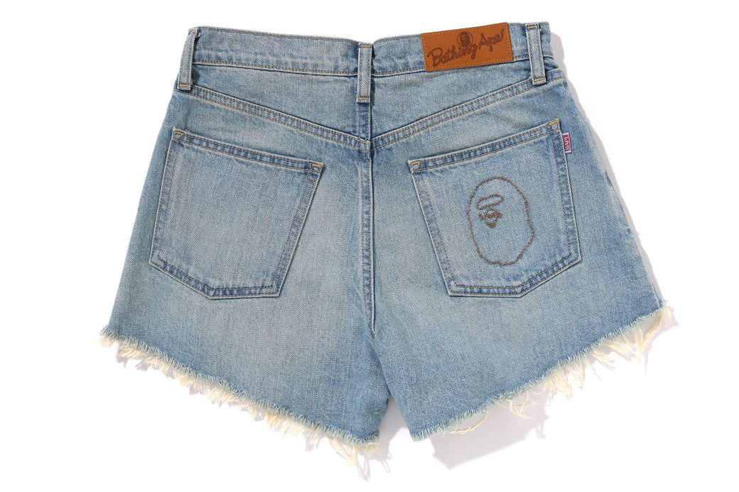 APE HEAD DENIM SHORTS | bape.com