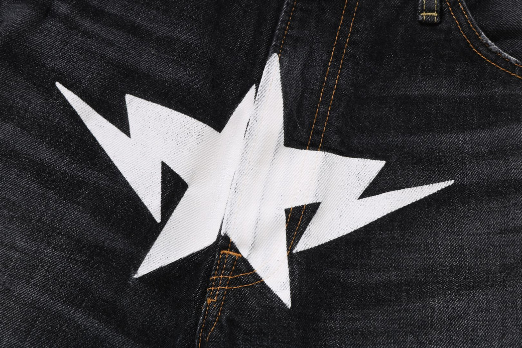 TWIN STA RELAXED FIT DENIM SHORTS | bape.com