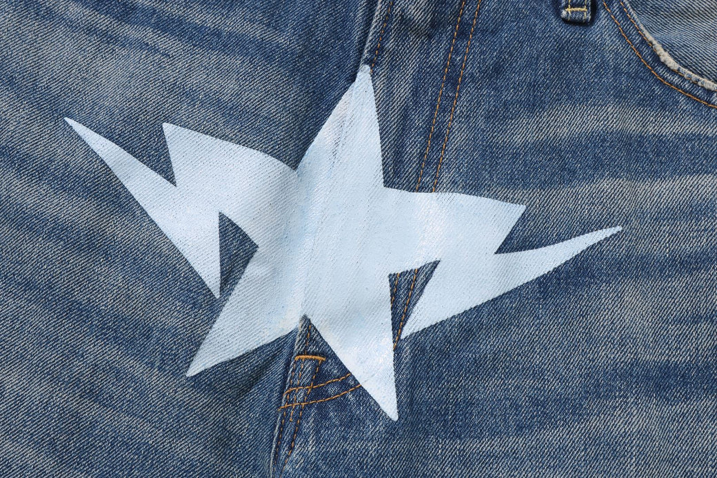 TWIN STA RELAXED FIT DENIM SHORTS | bape.com