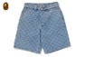 COLLEGE MONOGRAM RELAXED FIT 13OZ DENIM SHORTS