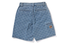 COLLEGE MONOGRAM RELAXED FIT 13OZ DENIM SHORTS