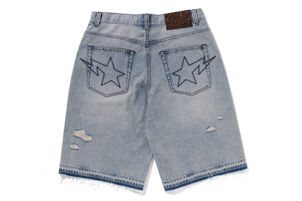 DESTROYED STA RELAXED FIT 13OZ DEMIN SHORTS | bape.com