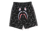 【 BAPE X ADIDAS 】CAMO JACQUARD SHARK DENIM JORTS