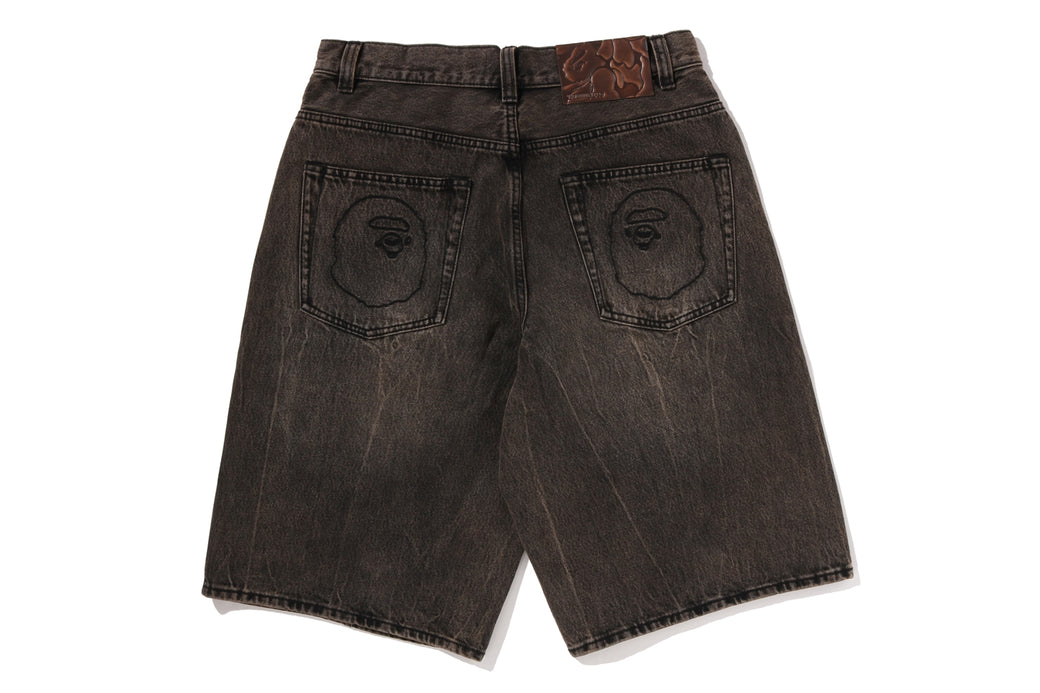 BAPE STA PATCH 13 OZ RELAXED FIT DENIM SHORTS | bape.com