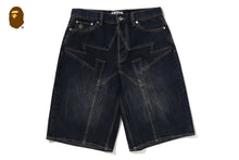 BAPE STA PATCH 13 OZ RELAXED FIT DENIM SHORTS