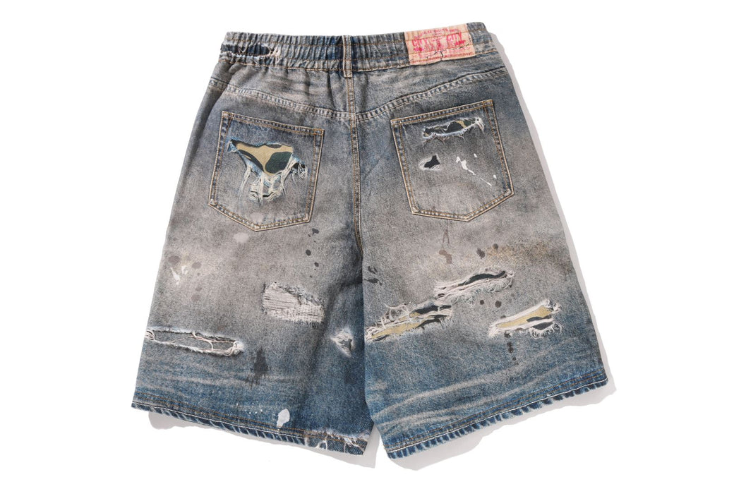 BAPE STA FAKE PRINT RELAXED FIT SHORTS | bape.com
