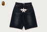 TWIN STA KNEE LENGTH SELVEDGE DENIM SHORTS