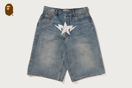 TWIN STA KNEE LENGTH SELVEDGE DENIM SHORTS