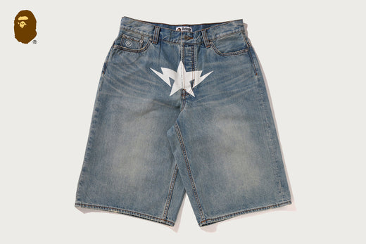 TWIN STA KNEE LENGTH SELVEDGE DENIM SHORTS
