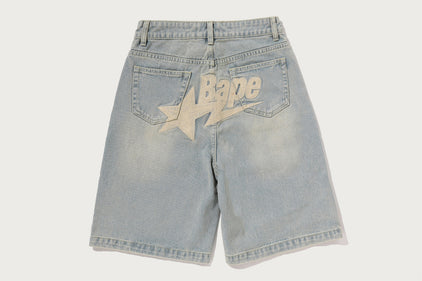 BAPE STA LOGO DENIM JORTS