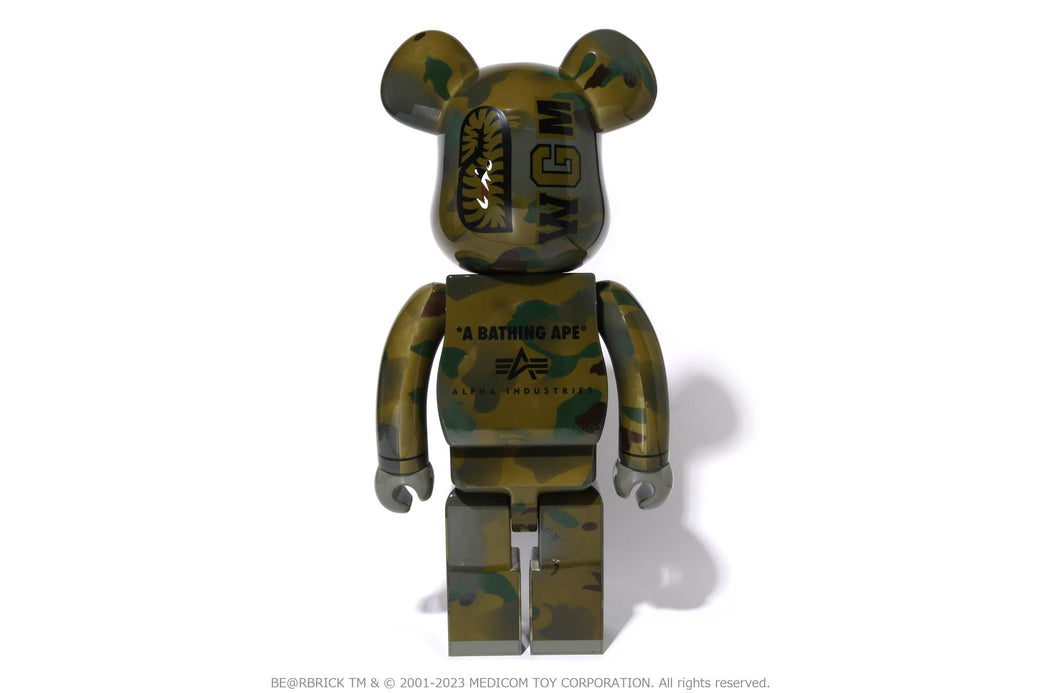 幅35㎝70㎝  BE@RBRICK ベアブリック 1000% BAPE ALPHA