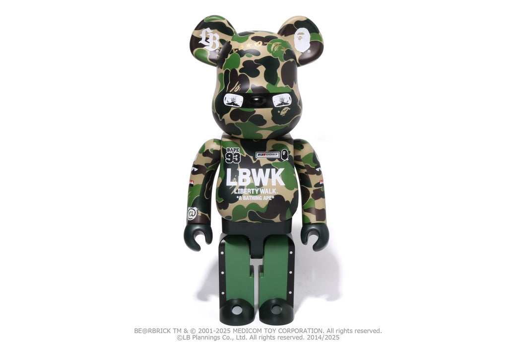 BAPE X LBWK 】LIVAKEN KUN ABC CAMO BE@RBRICK 1000%