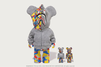 【 BAPE X MEDICOM TOY 】30TH ANNIV.SHARK HOODIE BE@RBRICK 100%&400%