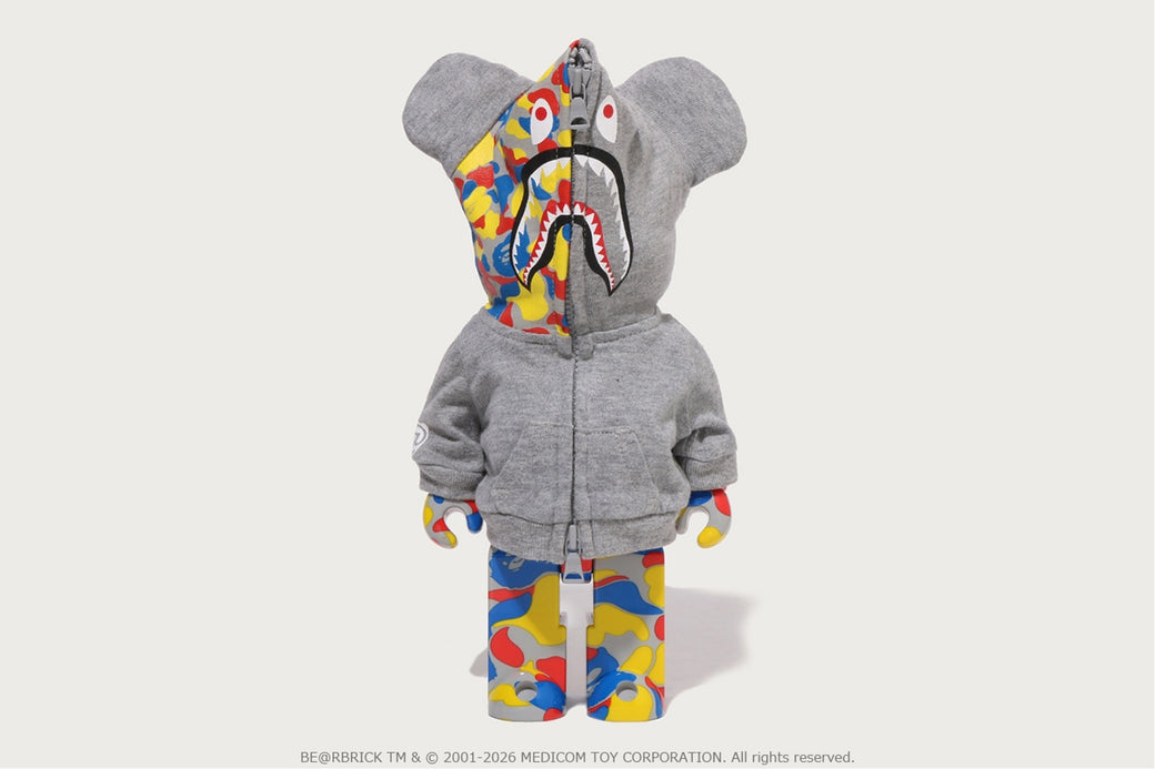 BAPE X MEDICOM TOY 】30TH ANNIV.SHARK HOODIE BE@RBRICK 100%&400