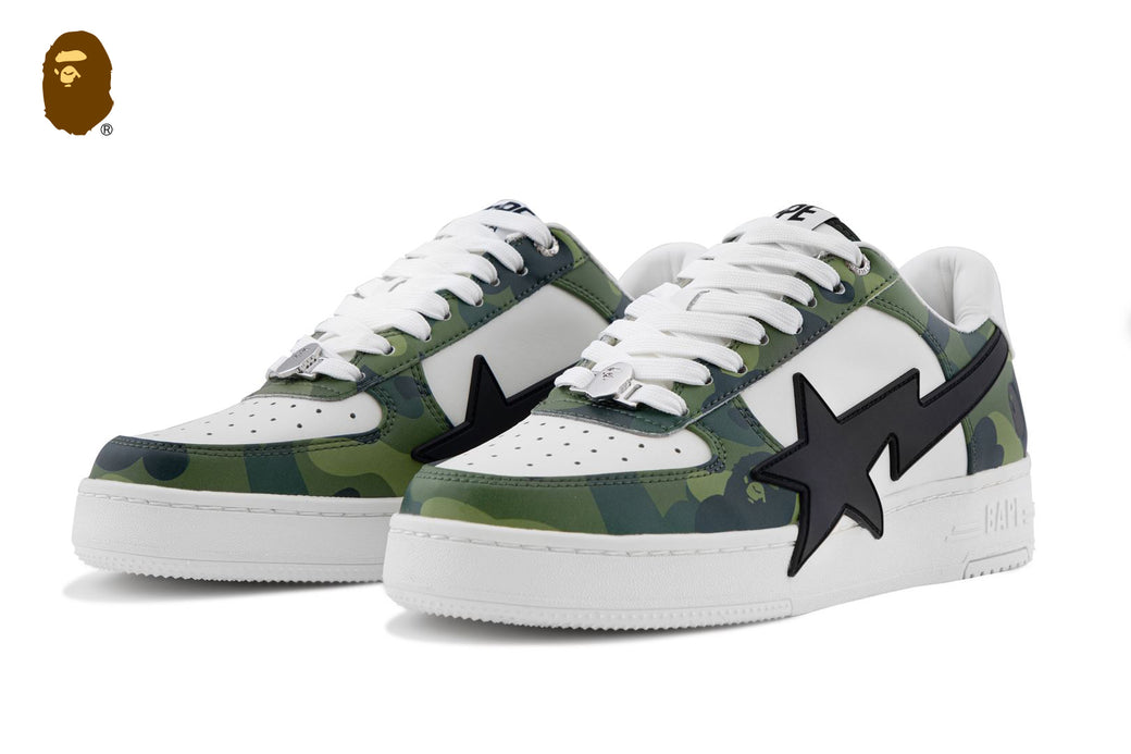 BAPESTA GLOW IN THE DARK US10 28CM ベイプスタ レザー × スエード BAPESTA スニーカー 28cm US10 green a
