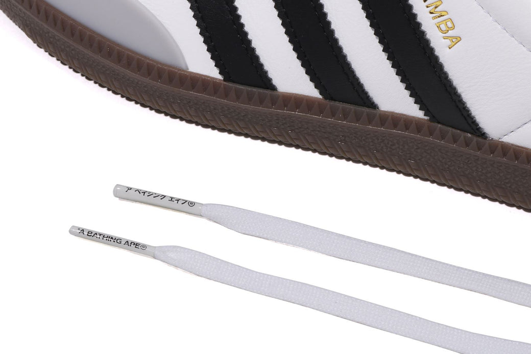 完売品⭐️新品タグ付き ❤️Sサイズ ANEW ロゴ　バケハ　ホワイト　UNISEX BAPE X ADIDAS 】SAMBA | bape.com