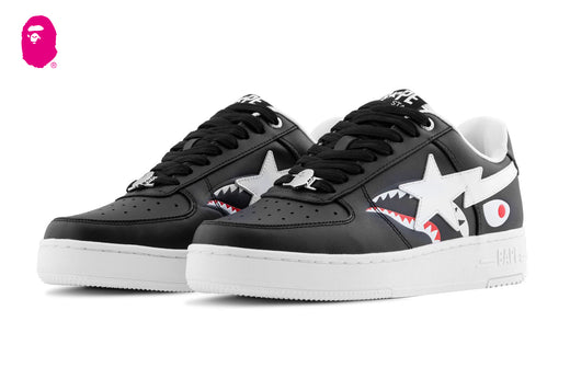 BAPE STA Shark black low エナメル パテント A Bathing Ape