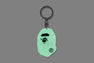 GLOW IN THE DARK APE HEAD KEY CHAIN