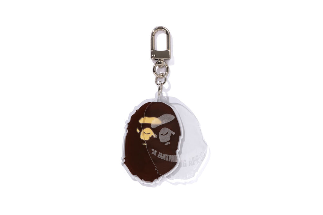 APE HEAD LEATHER KEYCHAIN | bape.com