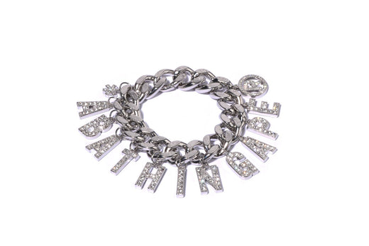 LINE CAMO DEBOSSED A BATHING APE CHAIN BRACELET W/ RHINESTONE