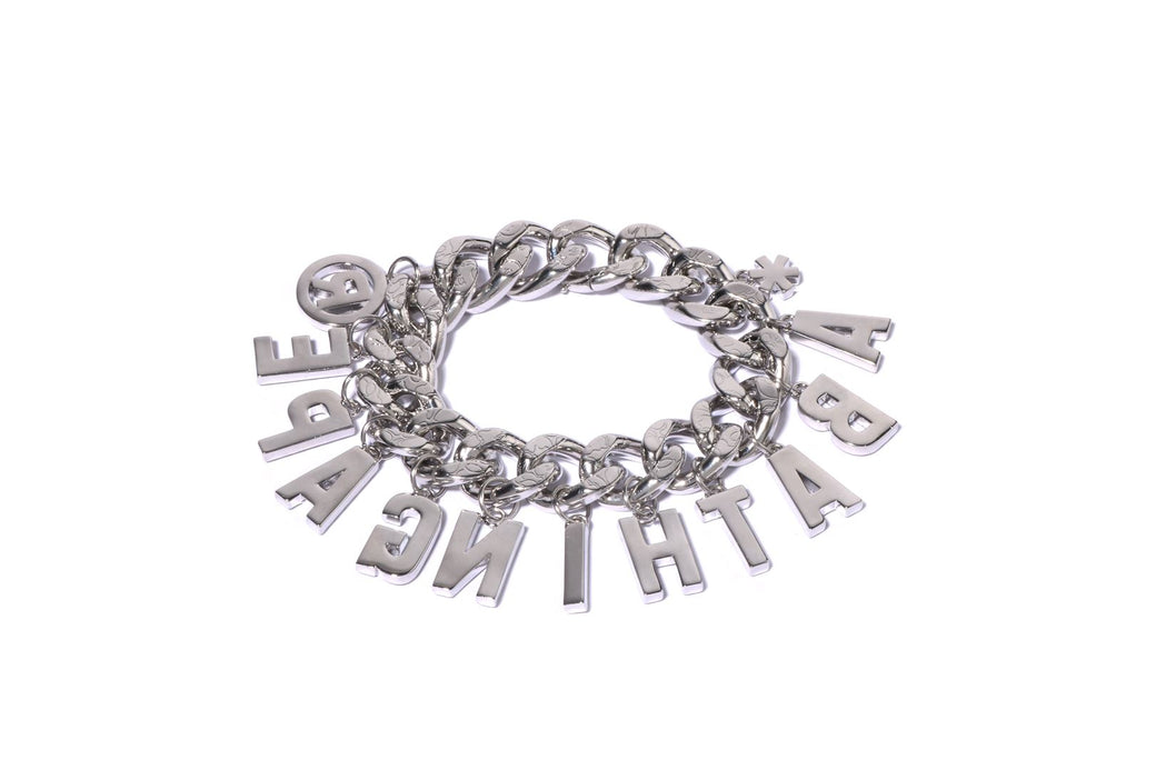 LINE CAMO DEBOSSED A BATHING APE CHAIN BRACELET W/ RHINESTONE