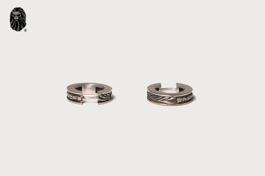 BAPE BLACK ITEM #10 MAD FACE EAR RING WITH STONE