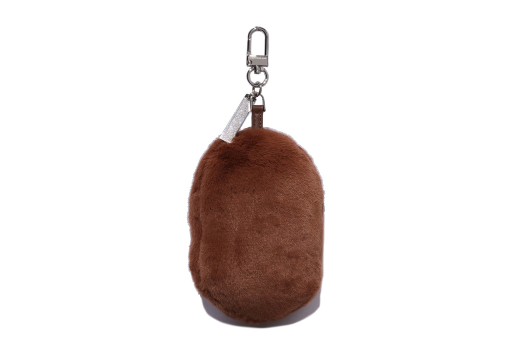 APE HEAD FAUX FUR KEYCHAIN | bape.com
