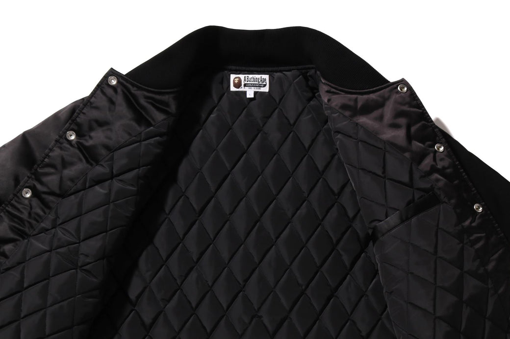 GO APE POINTER COLLEGE NYLON VARSITY JACKET | bape.com