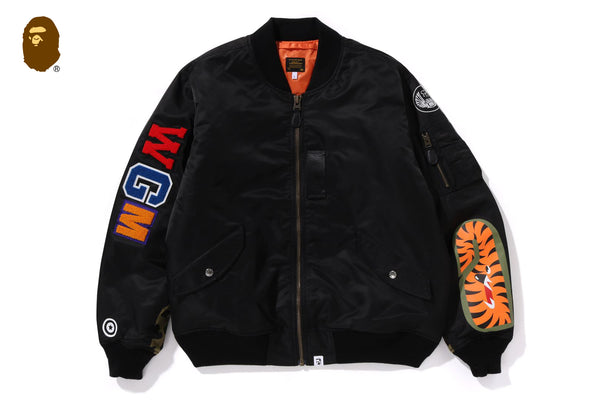 希少　bape shark MA-1 ブルゾン 001HJK701003_BLK_A_331e77f1-