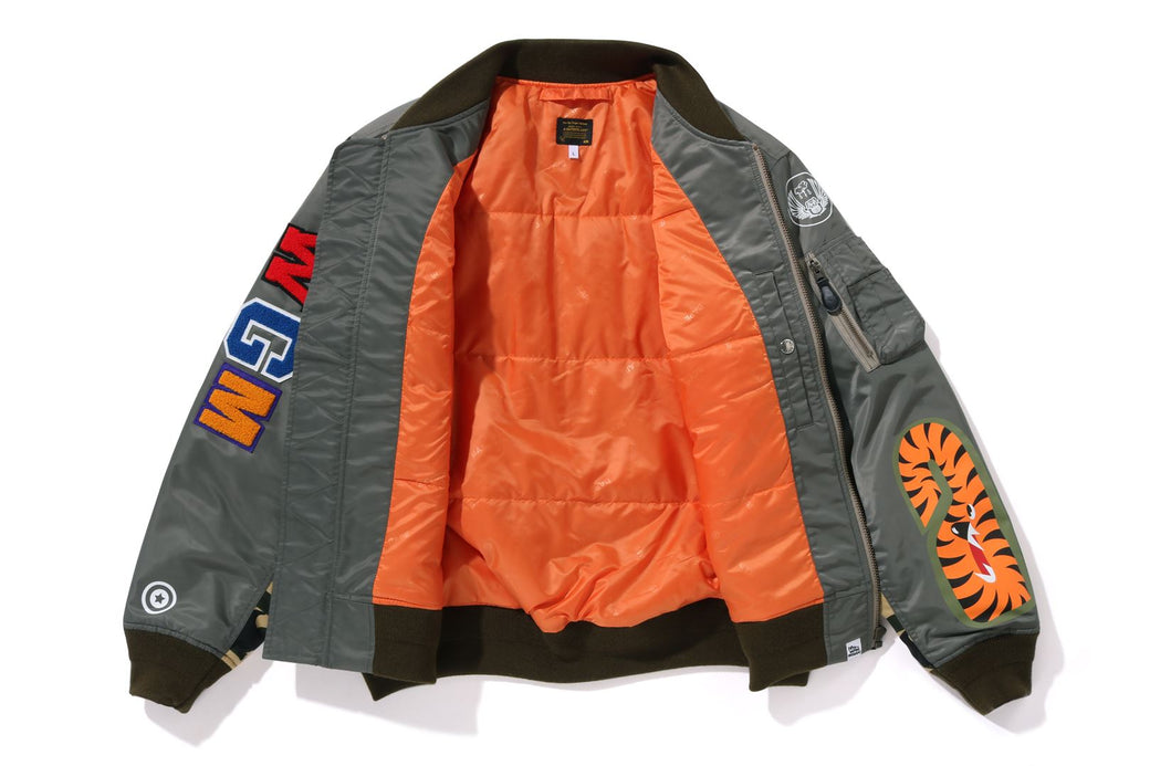 ジャケット・アウター A Bathing Ape Shark MA-1 Jacket Olive SHARK MA-1 | bape.com