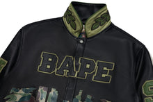 【 BAPE X JEFF HAMILTON 】ABC CAMO MULTI LOGO LEATHER JACKET