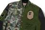 【 BAPE X JEFF HAMILTON 】ABC CAMO MULTI LOGO WOOL AND LEATHER JACKET