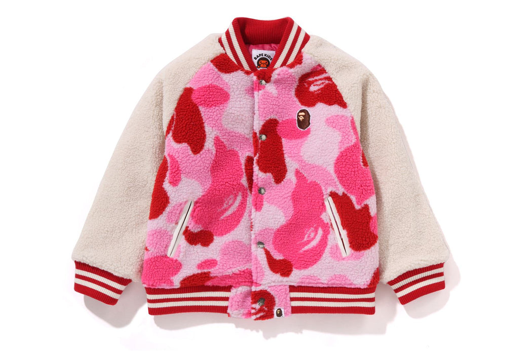 Bape camo varsity jacket hotsell