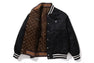 SOLID CAMO JACQUARD NYLON REVERSIBLE BOMBER PADDED JACKET