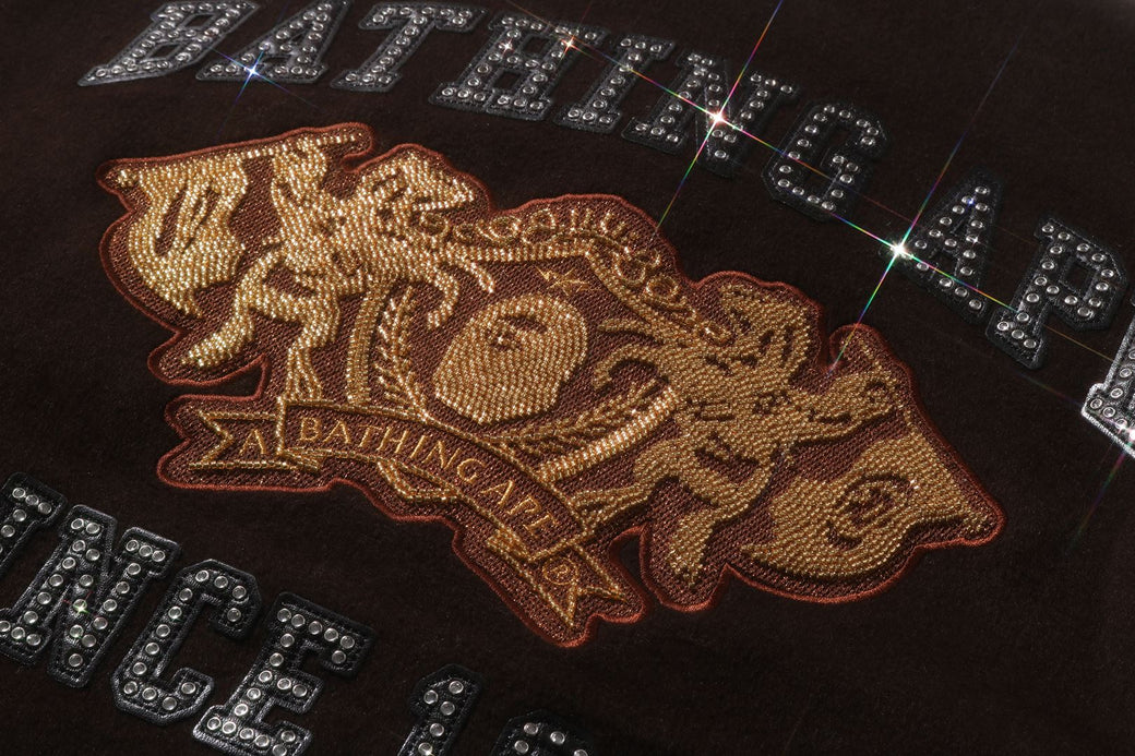 LINE CAMO MULTI LOGO WOOL VARSITY JACKET | bape.com