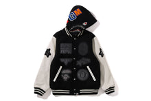 【 BAPE X SWAROVSKI 】DETACHABLE HOODIE VARSITY JACKET