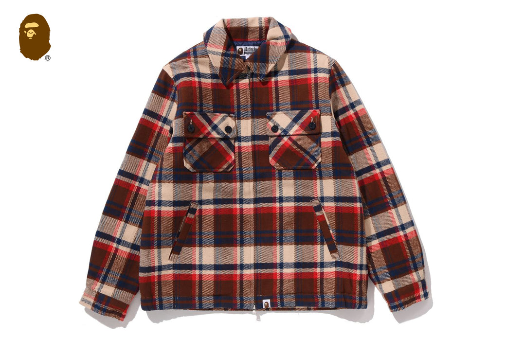 BAPE CHECK CPO ZIP JACKET | bape.com
