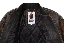 MULTI LOGO QUILTED LEATHER BOMBER JACKET
