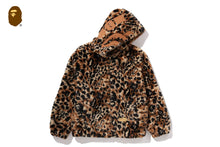 WILD LEOPARD PATTERN FAUX FUR SHARK FULL ZIP JACKET