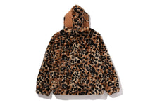 WILD LEOPARD PATTERN FAUX FUR SHARK FULL ZIP JACKET