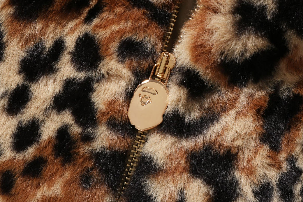 WILD LEOPARD PATTERN FAUX FUR SHARK FULL ZIP JACKET | bape.com