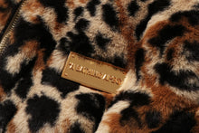 WILD LEOPARD PATTERN FAUX FUR SHARK FULL ZIP JACKET