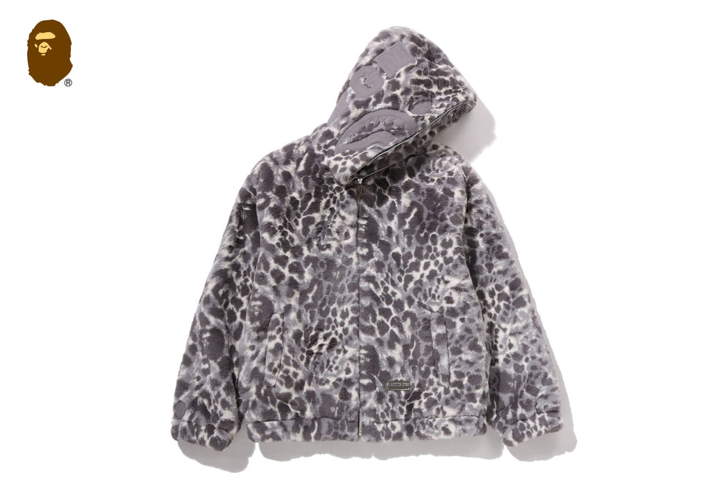 WILD LEOPARD PATTERN FAUX FUR SHARK FULL ZIP JACKET | bape.com