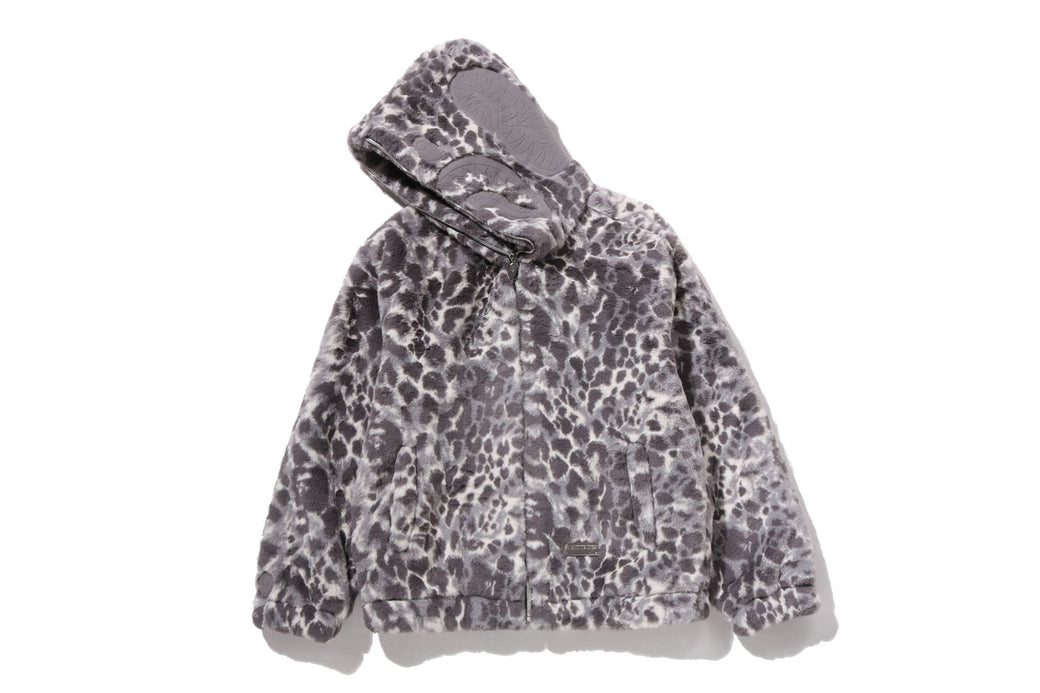 WILD LEOPARD PATTERN FAUX FUR SHARK FULL ZIP JACKET | bape.com