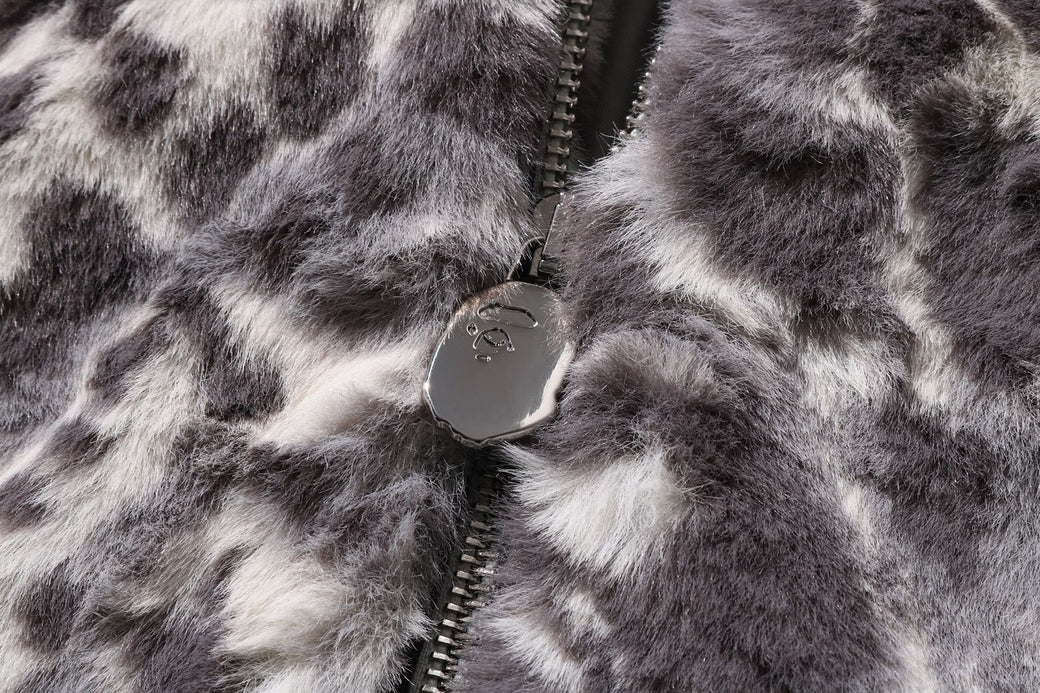 WILD LEOPARD PATTERN FAUX FUR SHARK FULL ZIP JACKET | bape.com