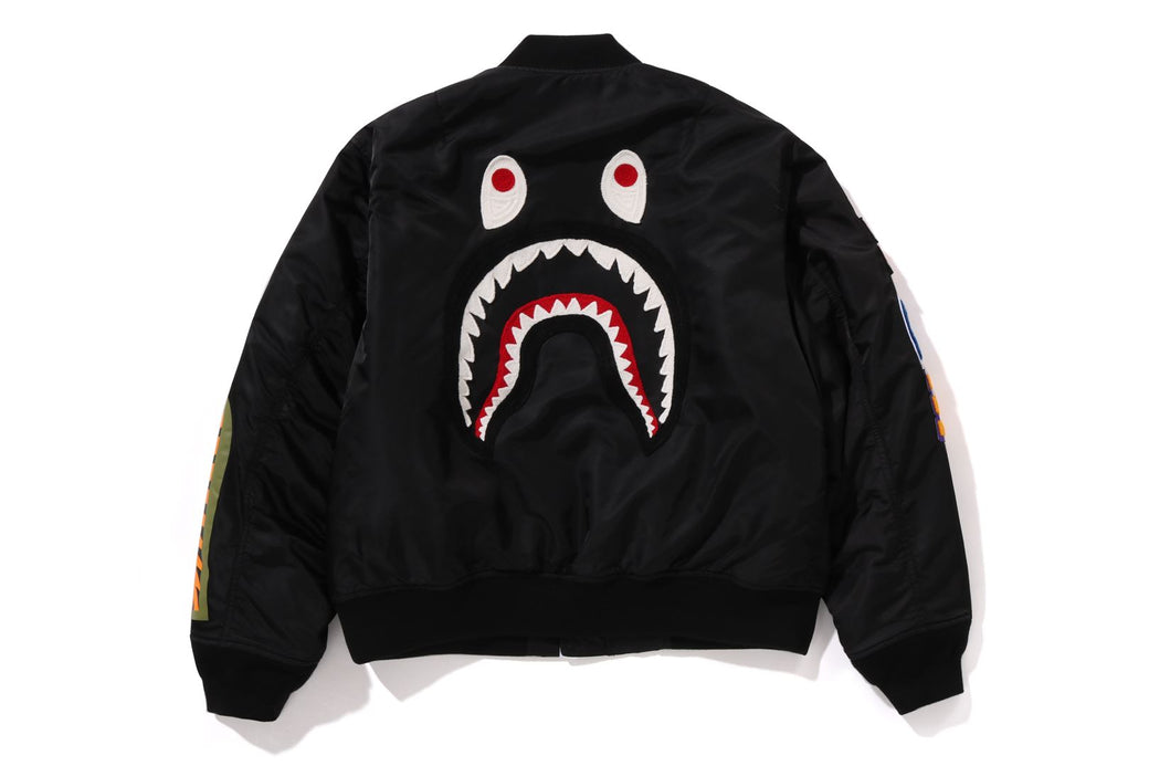【レアモデル】A Bathing Ape シャーク MA-1ジャケット ブラック SHARK MA-1 | bape.com