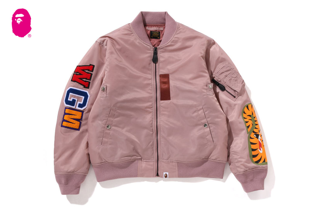 希少　bape shark MA-1 ブルゾン A BATHING APE - A BATHING APE（アベイシングエイプ）ALPHA