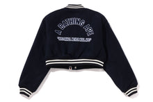 A BATHING APE CROPPED VARSITY JACKET