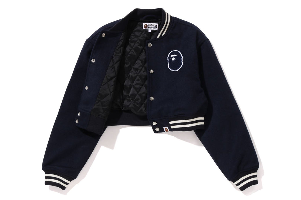 A BATHING APE CROPPED VARSITY JACKET | bape.com