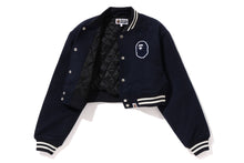 A BATHING APE CROPPED VARSITY JACKET